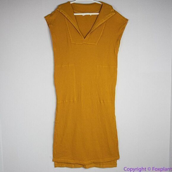 NEW Free People‎ beach 100% cotton gold/yellow Ryan midi dress, M - Picture 3 of 16